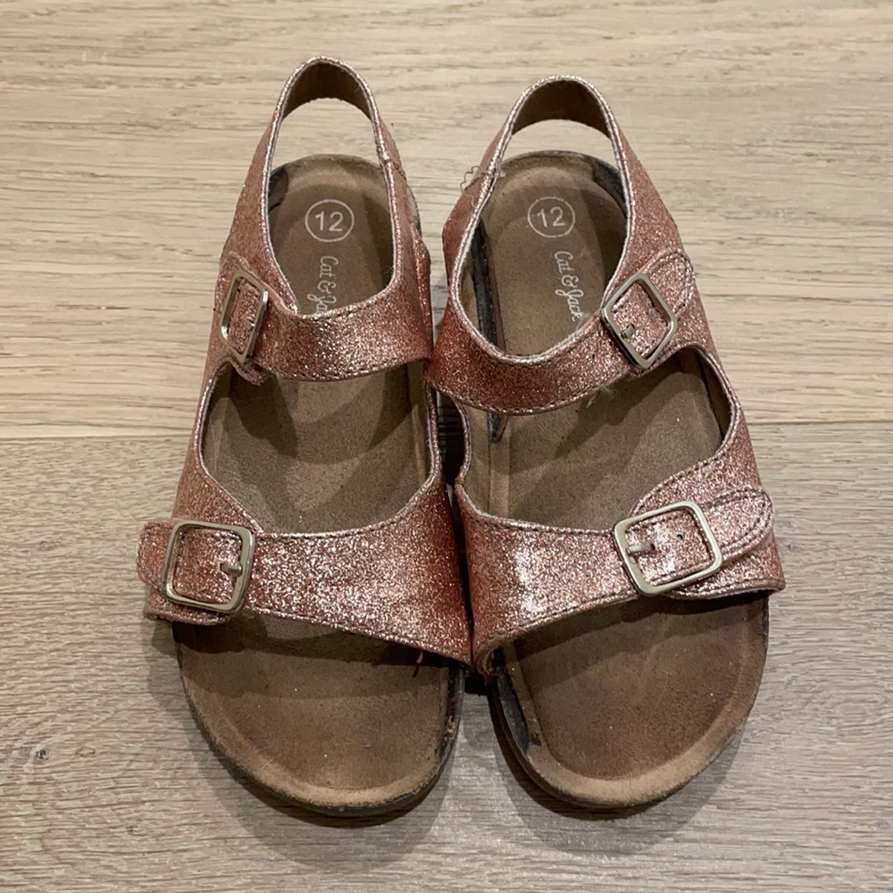 Cat & Jack Pink Sparkle Sandals - Sz 12